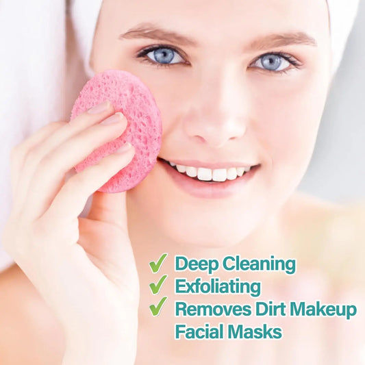 50PCS Face Cleaning Sponge Pad for Exfoliator Mask Facial SPA Massage