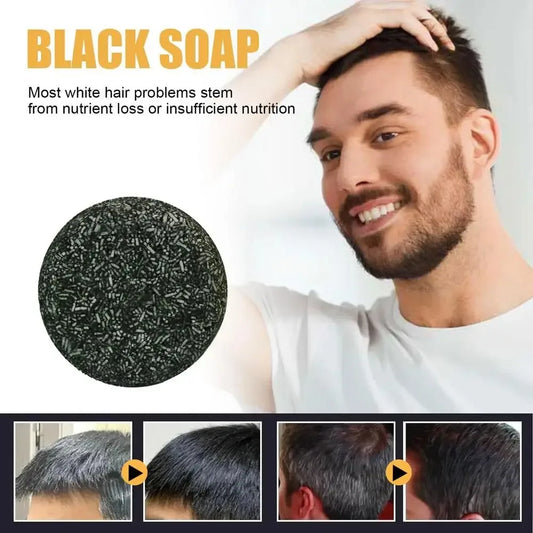 Polygonum Multiflorum Black Hair Soap Darkening Shampoo Bar Repair