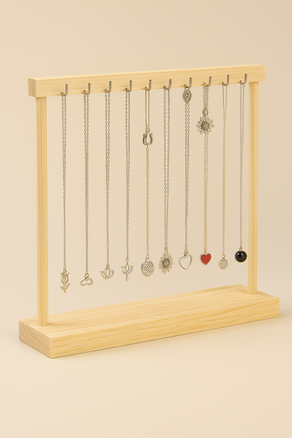 Présentoir à Bijoux en Bois – Rangement Élégant pour Colliers & Bracelets
