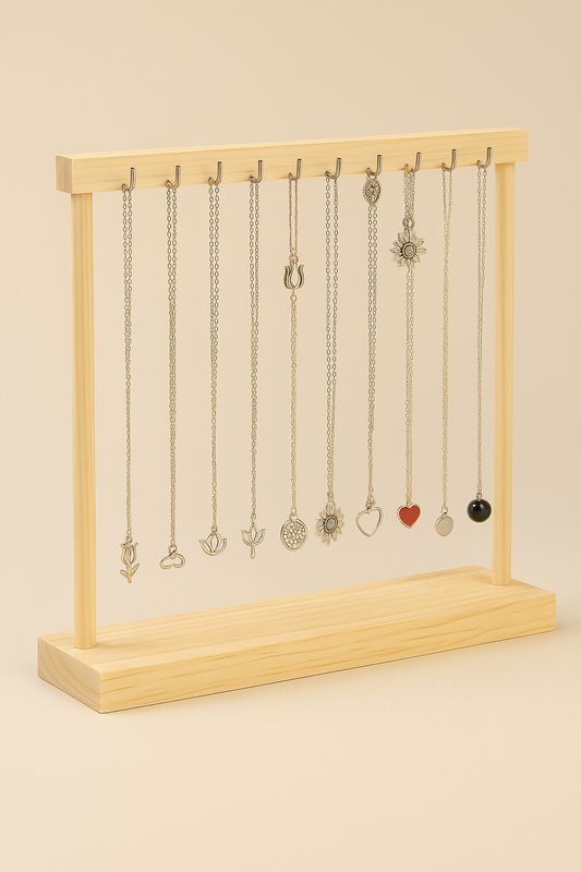 Présentoir à Bijoux en Bois – Rangement Élégant pour Colliers & Bracelets