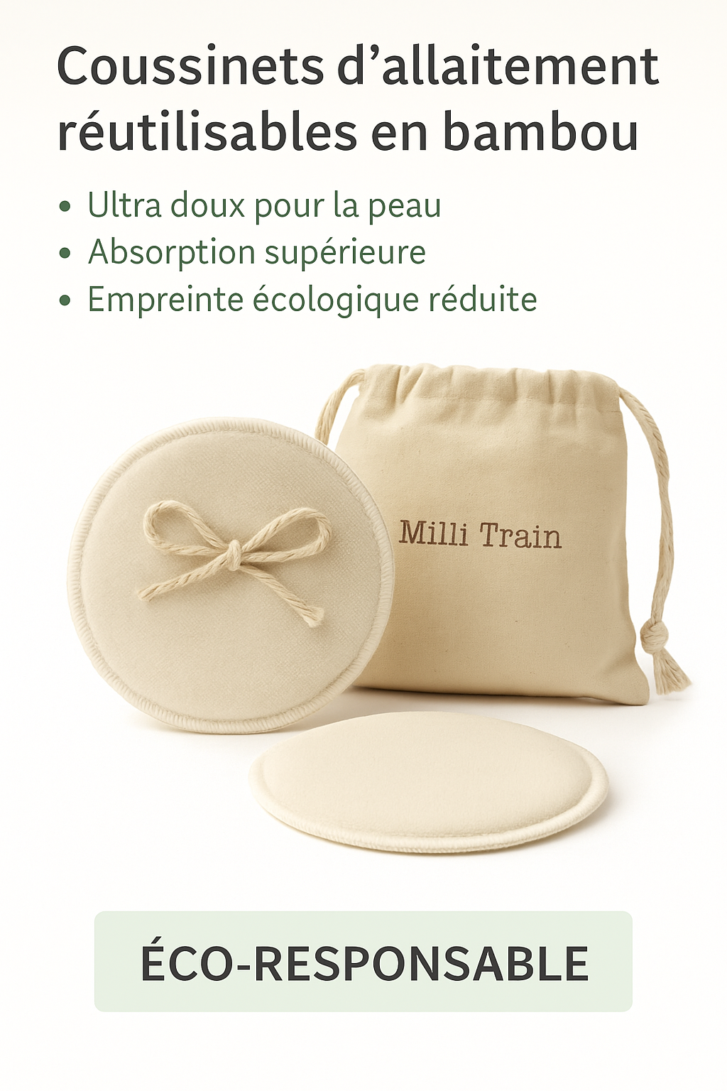 Confort naturel – Coussinets d’allaitement réutilisables en bambou | Verdalya