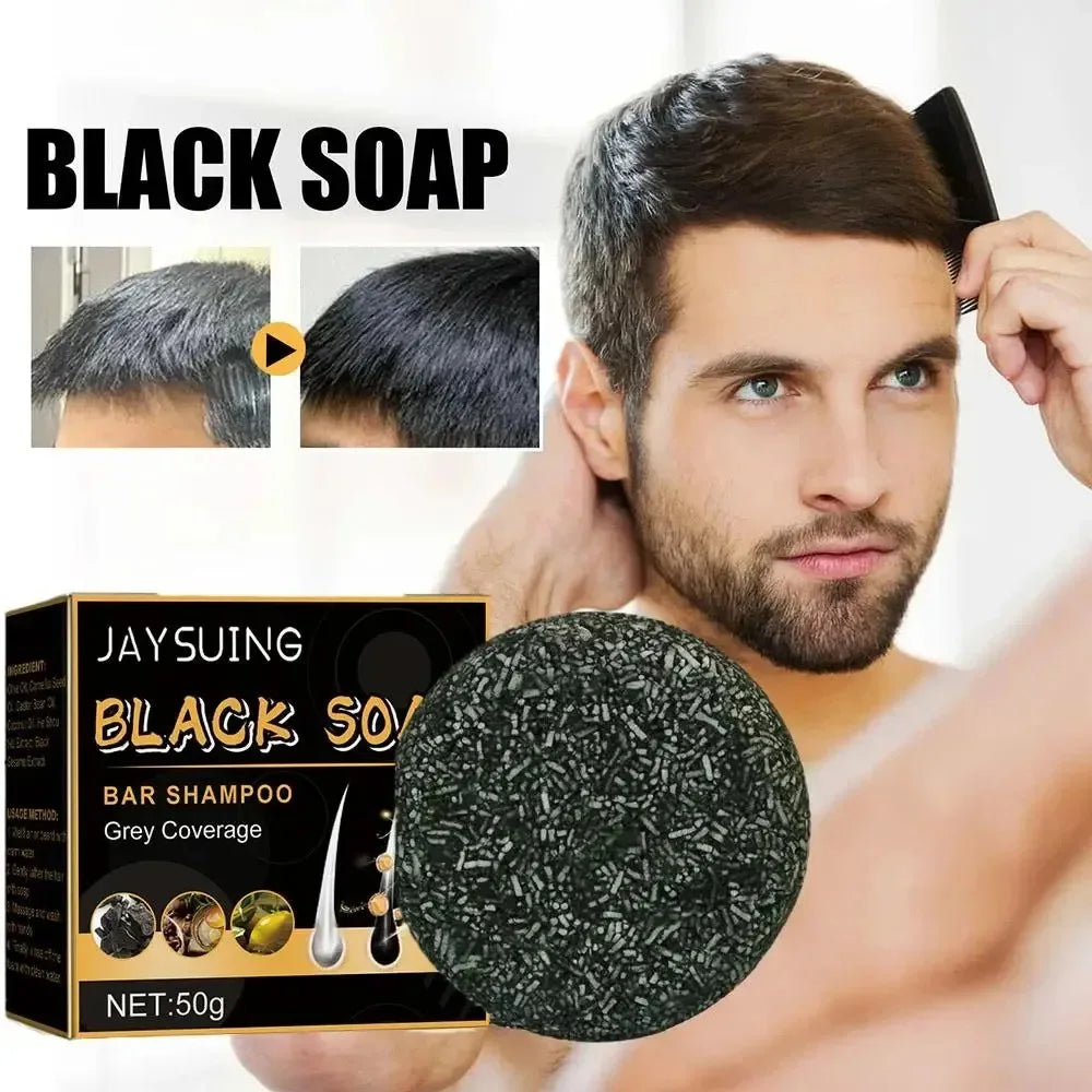 Polygonum Multiflorum Black Hair Soap Darkening Shampoo Bar Repair