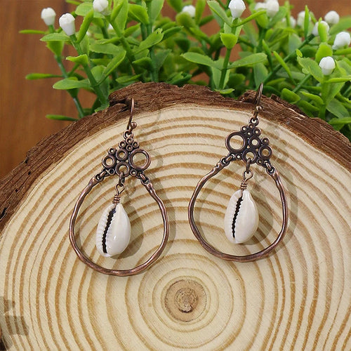 Set bohémien – Boucles d’oreilles en bois et perles naturelles | Verdalya