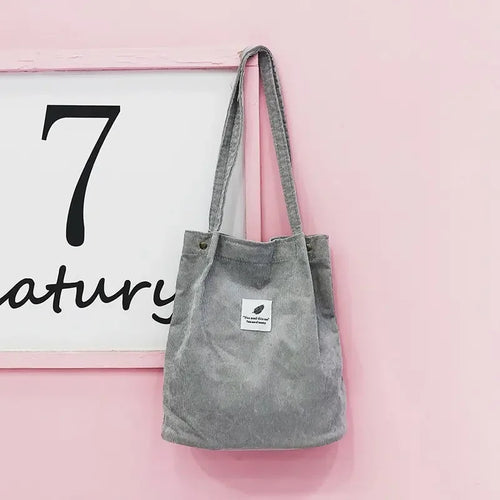 Sac shopping pliable en velours côtelé – Éco chic et durable | Verdalya