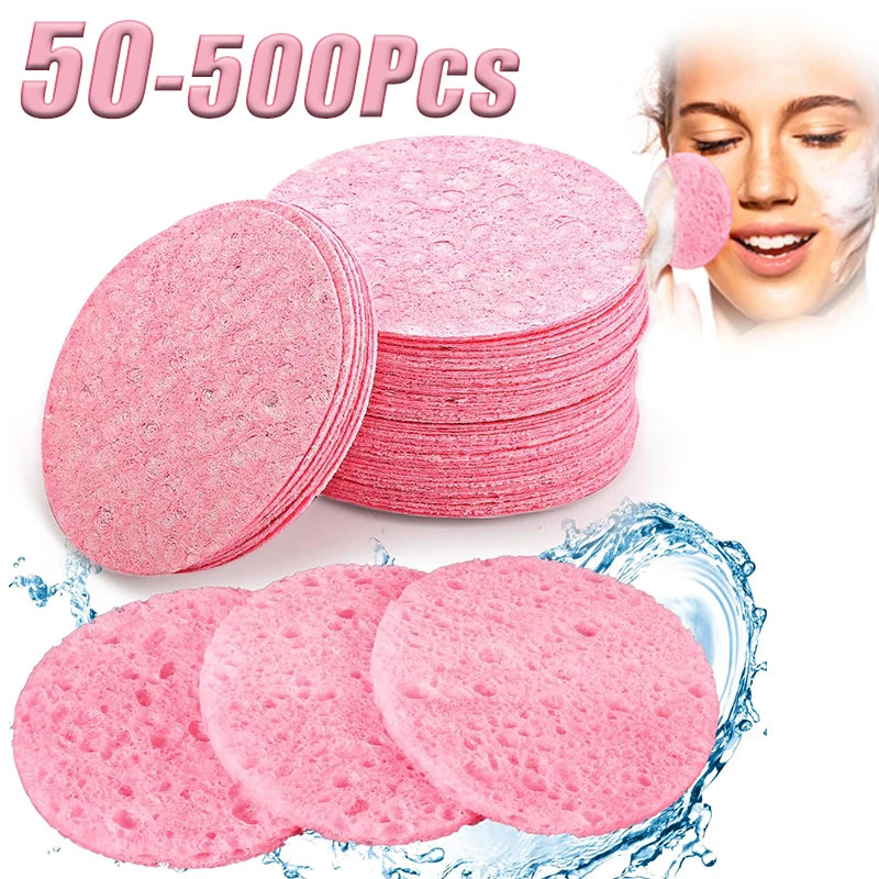 50PCS Face Cleaning Sponge Pad for Exfoliator Mask Facial SPA Massage