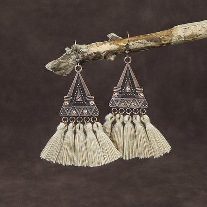 Set bohémien – Boucles d’oreilles en bois et perles naturelles | Verdalya