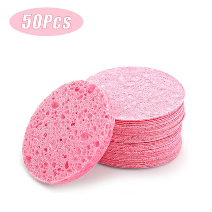 50PCS Face Cleaning Sponge Pad for Exfoliator Mask Facial SPA Massage