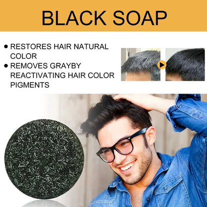 Polygonum Multiflorum Black Hair Soap Darkening Shampoo Bar Repair