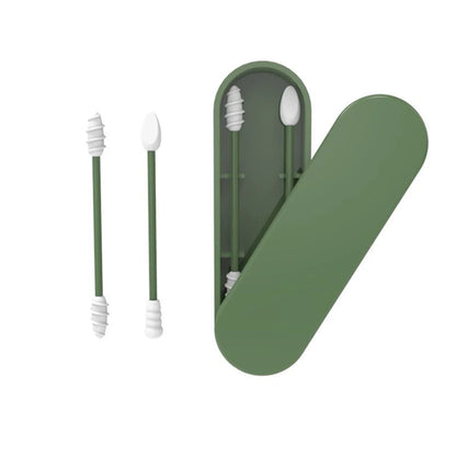 Kit Écologique de 2 Coton-Tiges Réutilisables en Silicone + Étui Compact