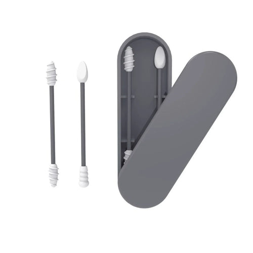 Kit Écologique de 2 Coton-Tiges Réutilisables en Silicone + Étui Compact