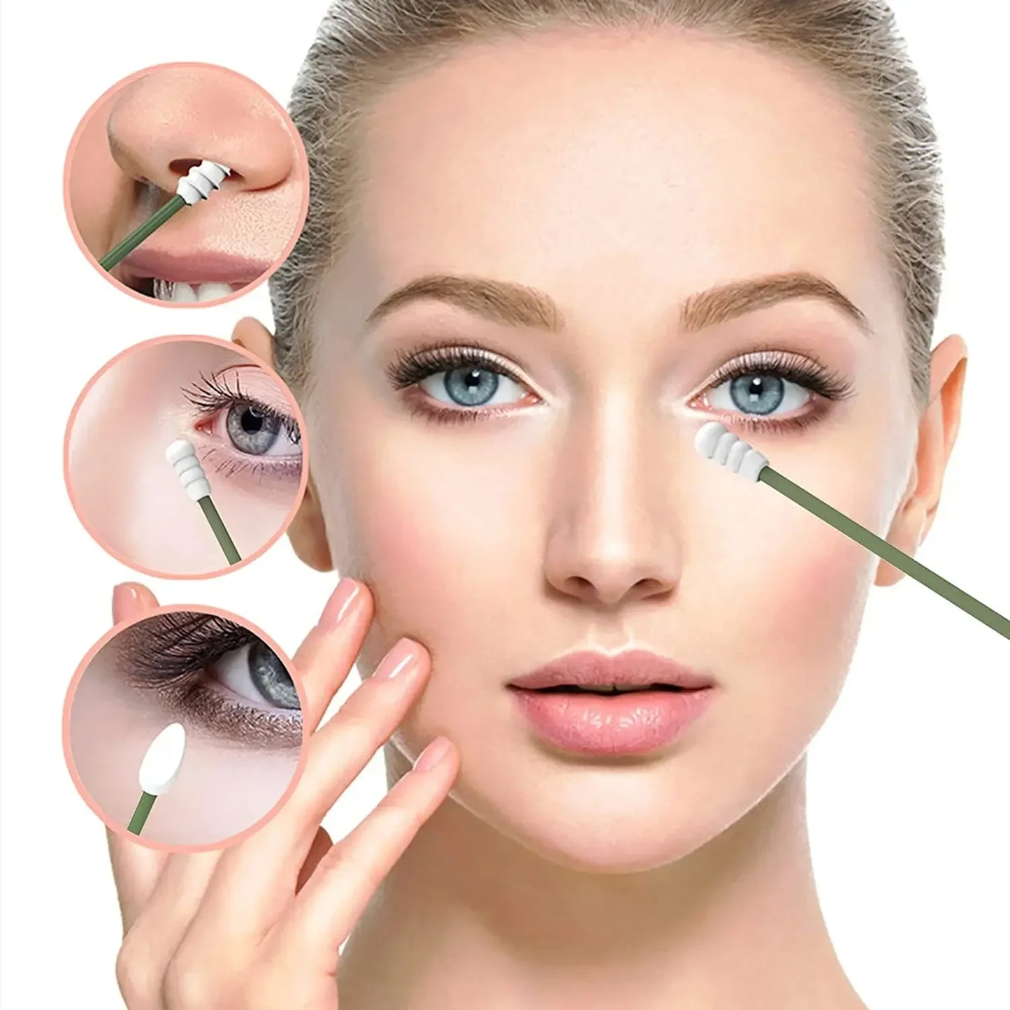 Kit Écologique de 2 Coton-Tiges Réutilisables en Silicone + Étui Compact