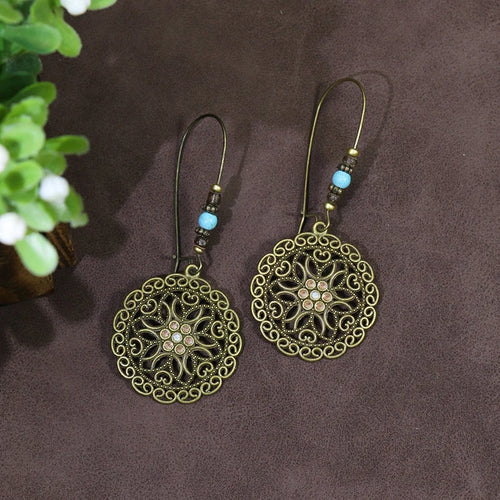Set bohémien – Boucles d’oreilles en bois et perles naturelles | Verdalya