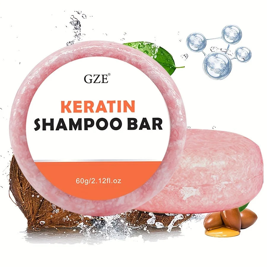Keratin Shampoo Bar Soap - Salon Thickening for Dry, Damaged, Curly,