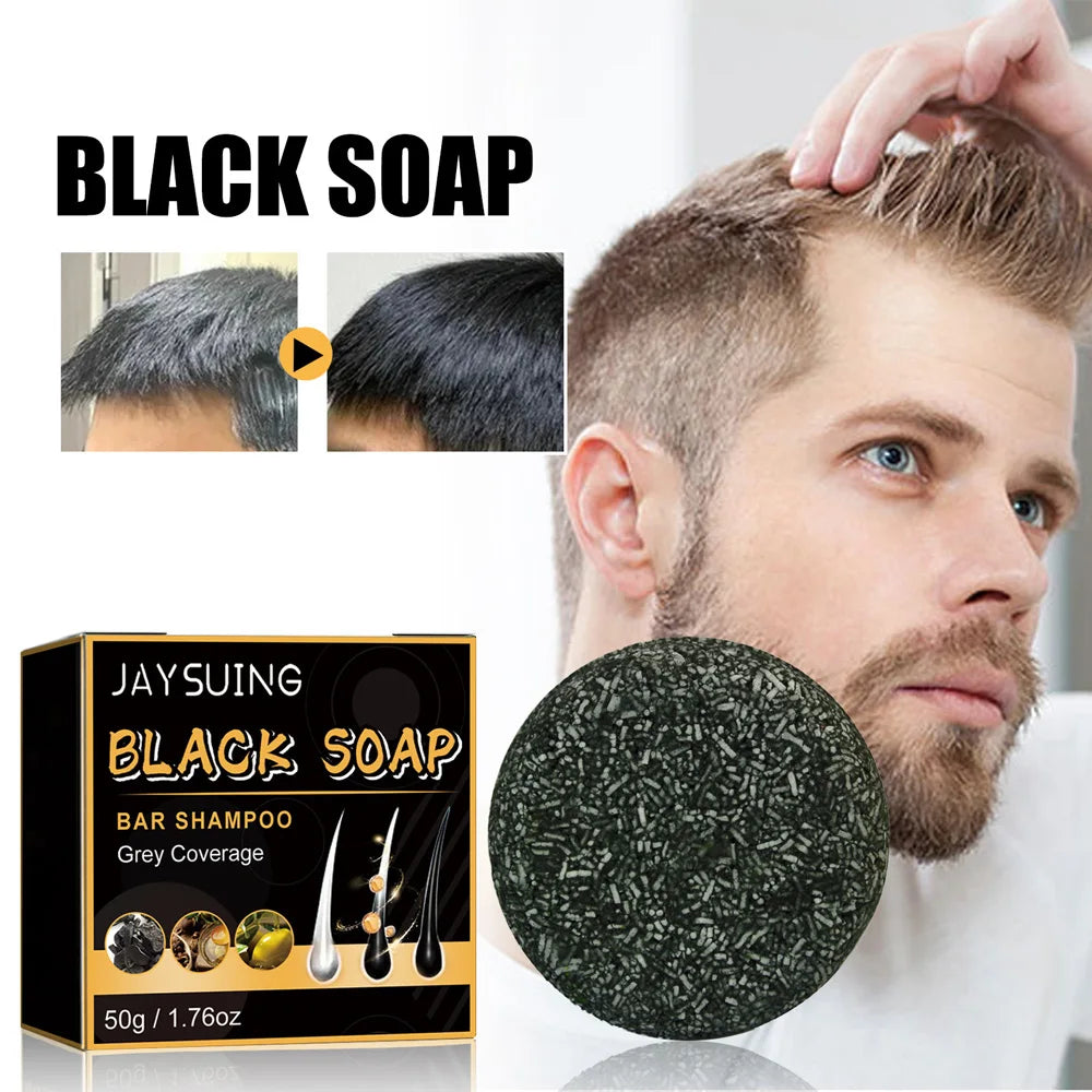 Polygonum Multiflorum Black Hair Soap Darkening Shampoo Bar Repair