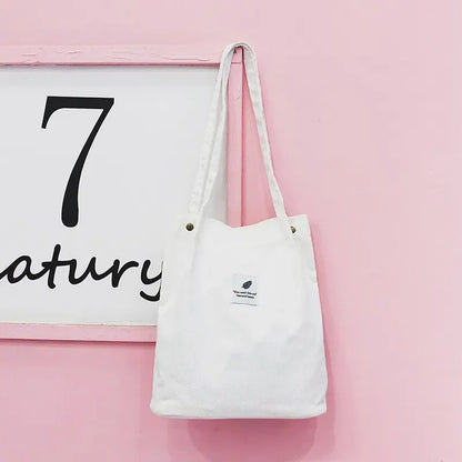 Sac shopping pliable en velours côtelé – Éco chic et durable | Verdalya