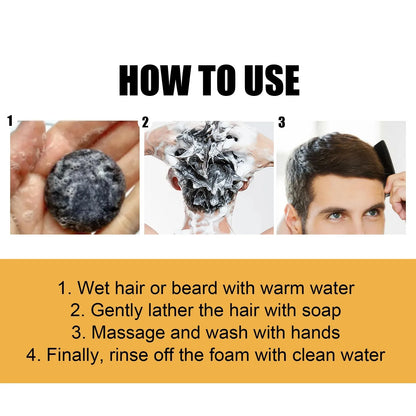 Polygonum Multiflorum Black Hair Soap Darkening Shampoo Bar Repair