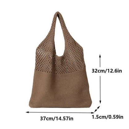 New Trend Women's Bag Crochet Handbag Retro Knitted Braid Solid Color