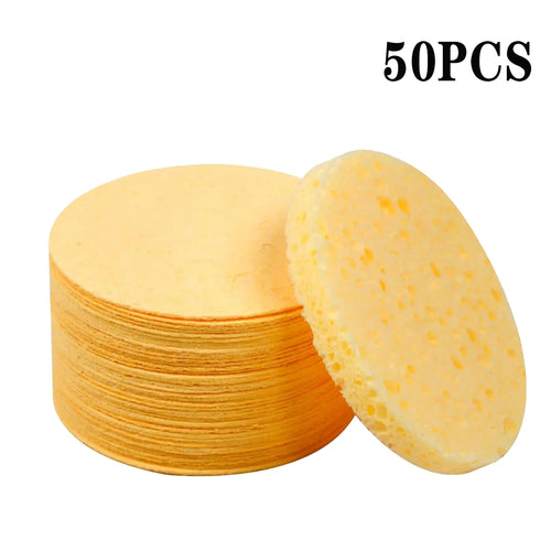 50PCS Face Cleaning Sponge Pad for Exfoliator Mask Facial SPA Massage