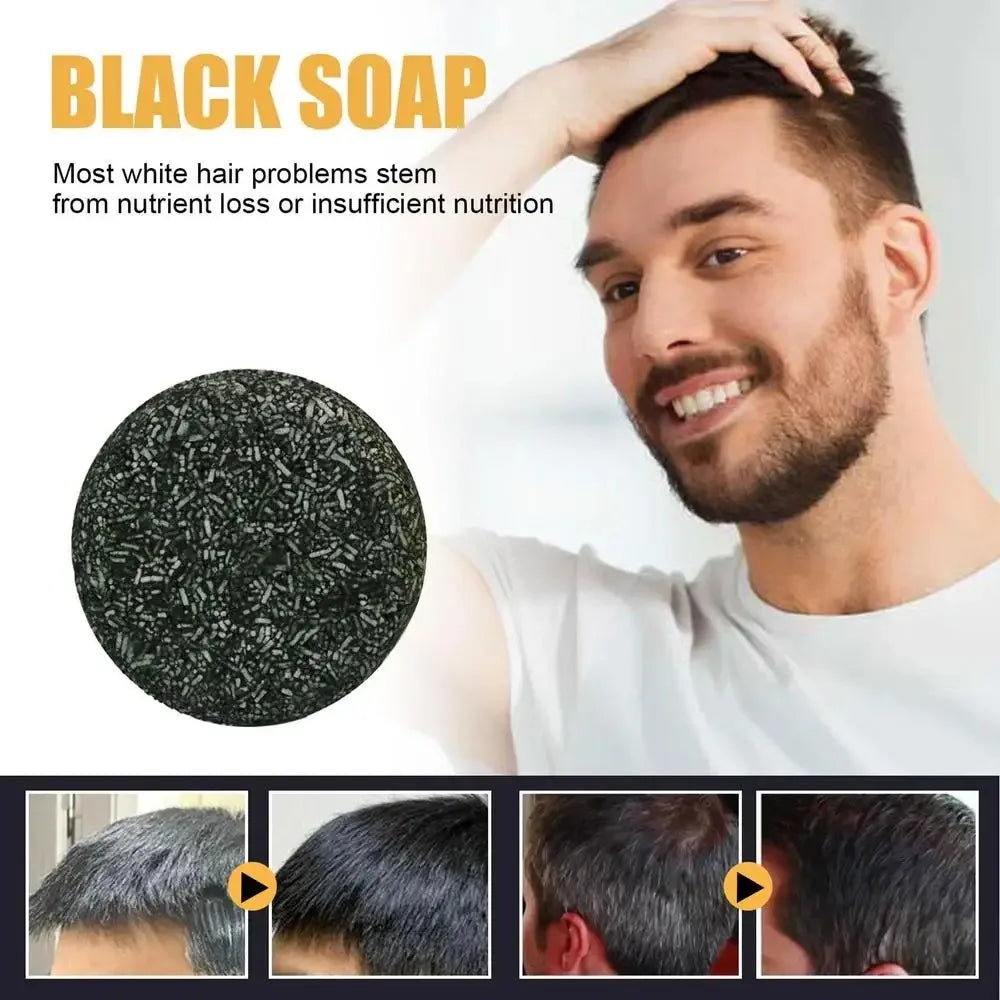 Polygonum Multiflorum Black Hair Soap Darkening Shampoo Bar Repair