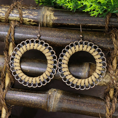 Set bohémien – Boucles d’oreilles en bois et perles naturelles | Verdalya
