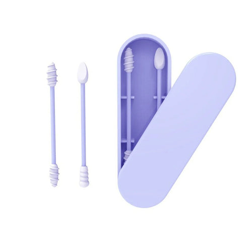 Kit Écologique de 2 Coton-Tiges Réutilisables en Silicone + Étui Compact