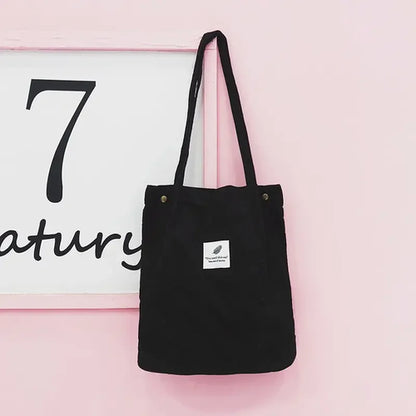 Sac shopping pliable en velours côtelé – Éco chic et durable | Verdalya